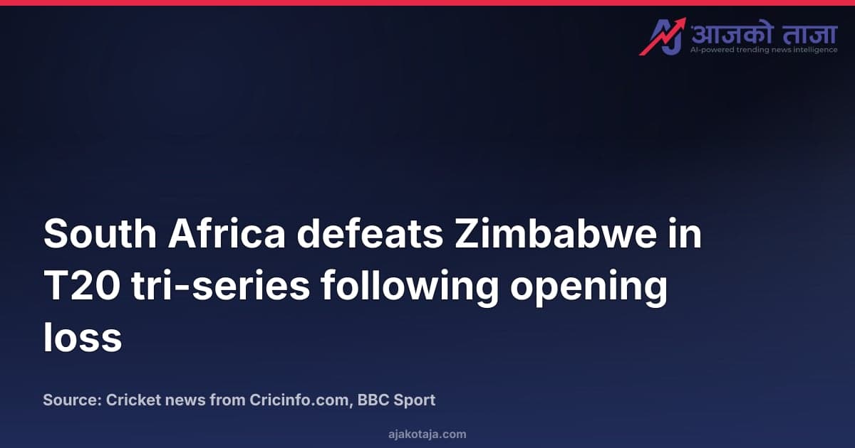 South Africa defeats Zimbabwe in T20 tri-series following opening loss