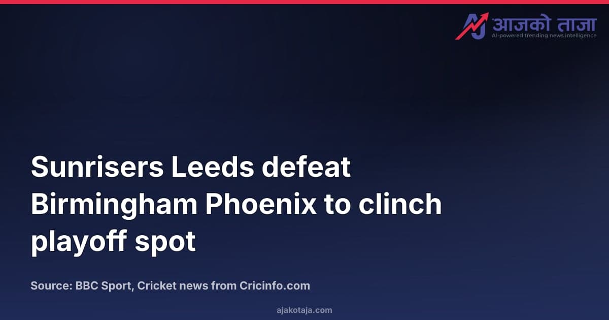 Sunrisers Leeds defeat Birmingham Phoenix to clinch playoff spot