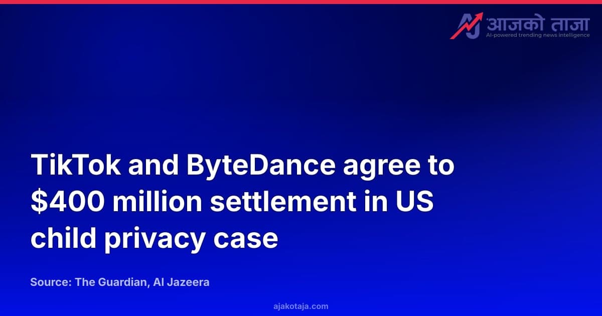 TikTok and ByteDance agree to $400 million settlement in US child privacy case