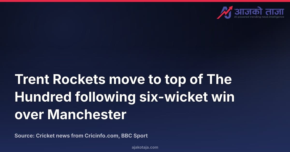 Trent Rockets move to top of The Hundred following six-wicket win over Manchester