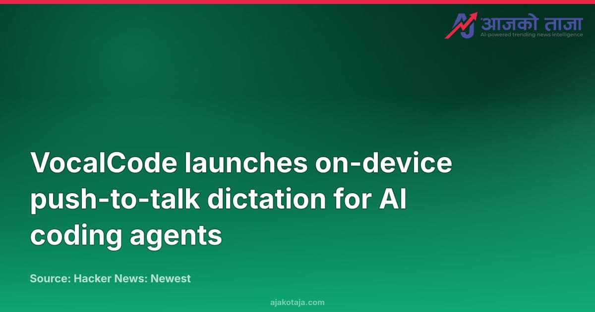 VocalCode launches on-device push-to-talk dictation for AI coding agents