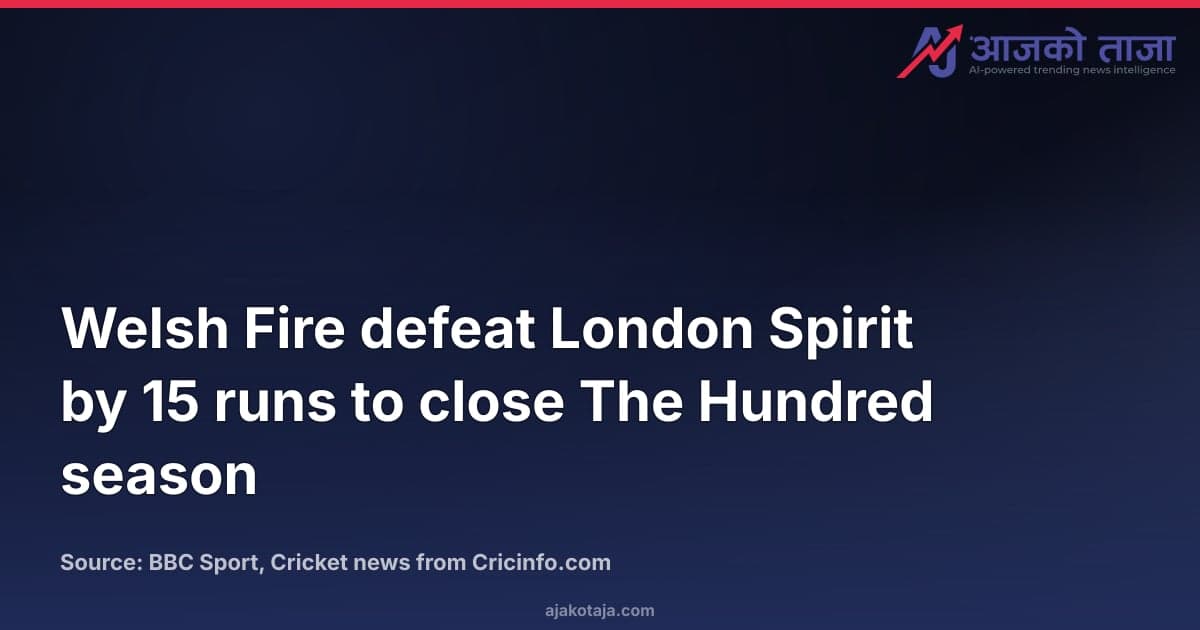 Welsh Fire defeat London Spirit by 15 runs to close The Hundred season