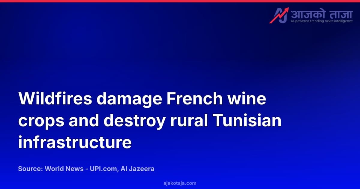 Wildfires damage French wine crops and destroy rural Tunisian infrastructure