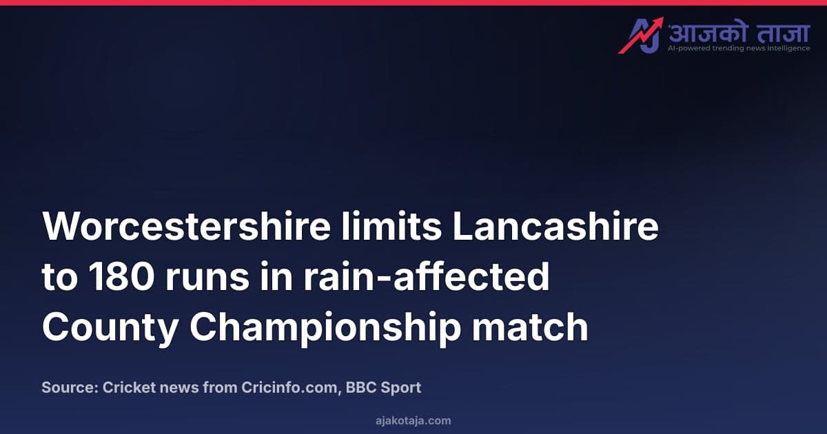 Worcestershire limits Lancashire to 180 runs in rain-affected County Championship match