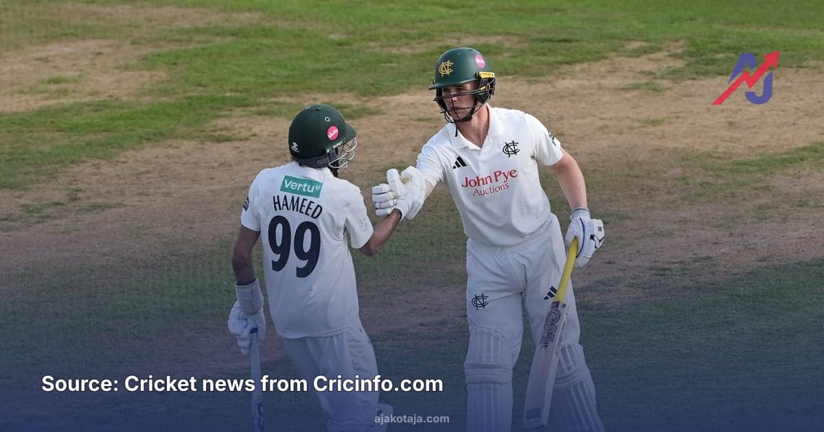 Yorkshire and Nottinghamshire match evenly poised after first day at Trent Bridge