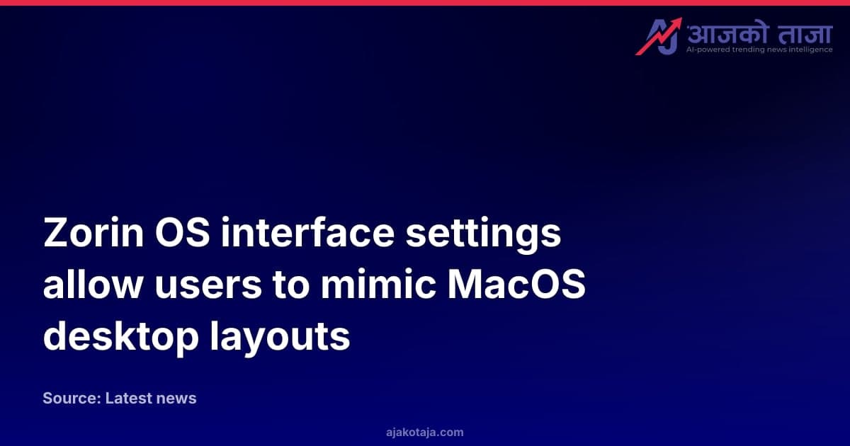 Zorin OS interface settings allow users to mimic MacOS desktop layouts