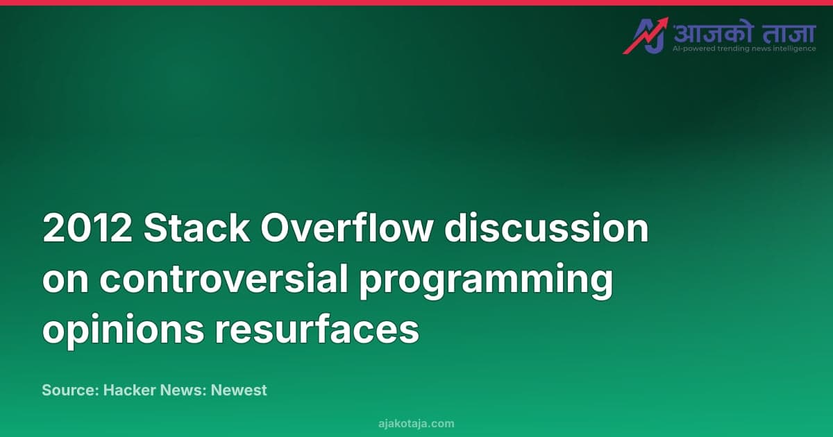 2012 Stack Overflow discussion on controversial programming opinions resurfaces