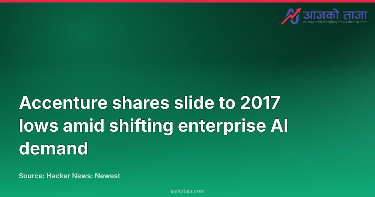 Accenture shares slide to 2017 lows amid shifting enterprise AI demand