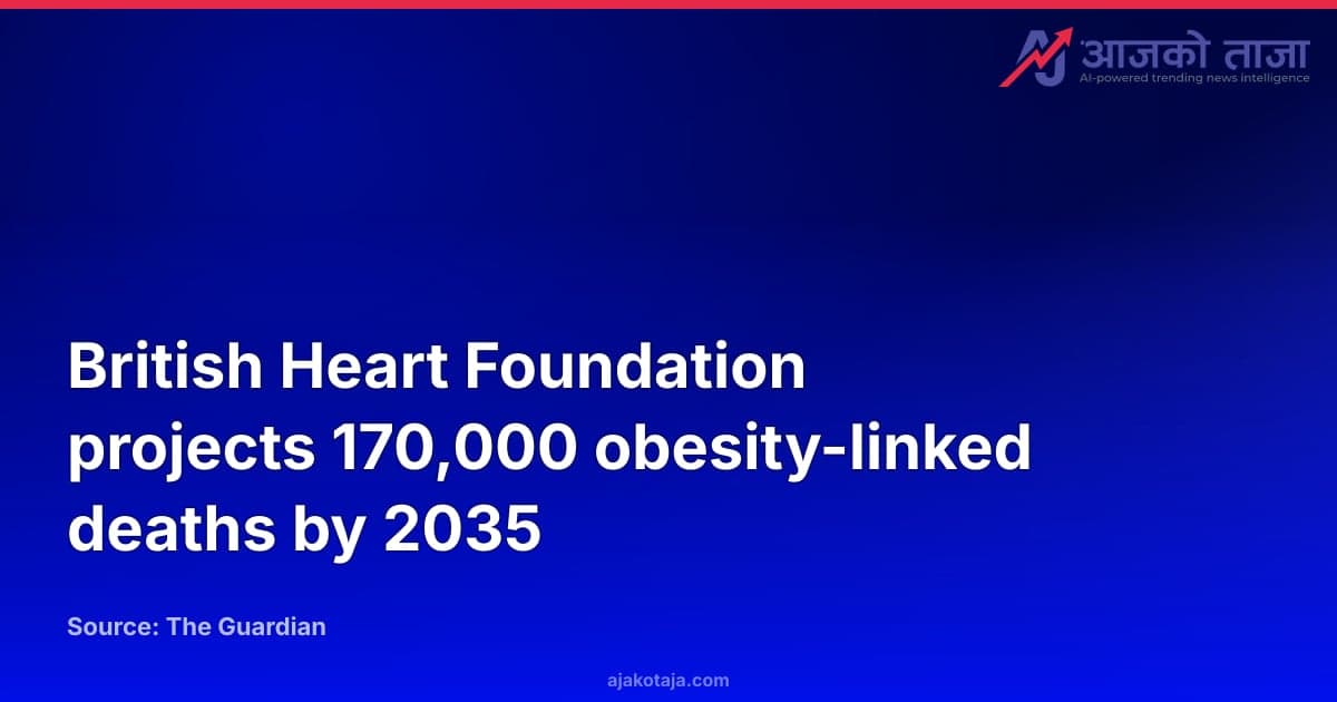 British Heart Foundation projects 170,000 obesity-linked deaths by 2035