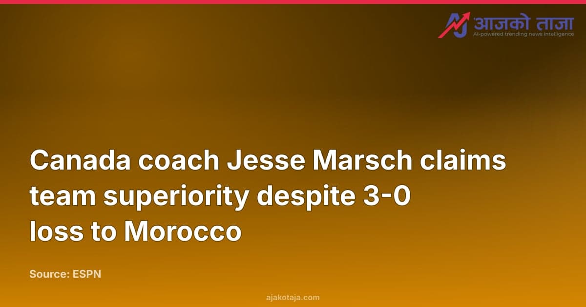 Canada coach Jesse Marsch claims team superiority despite 3-0 loss to Morocco