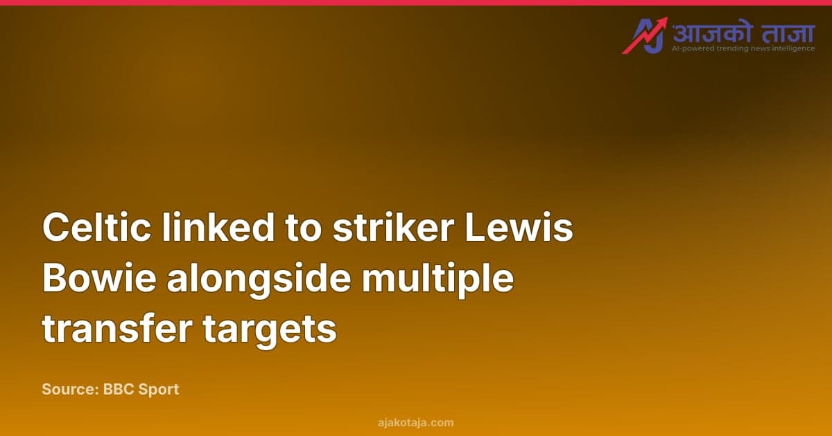 Celtic linked to striker Lewis Bowie alongside multiple transfer targets