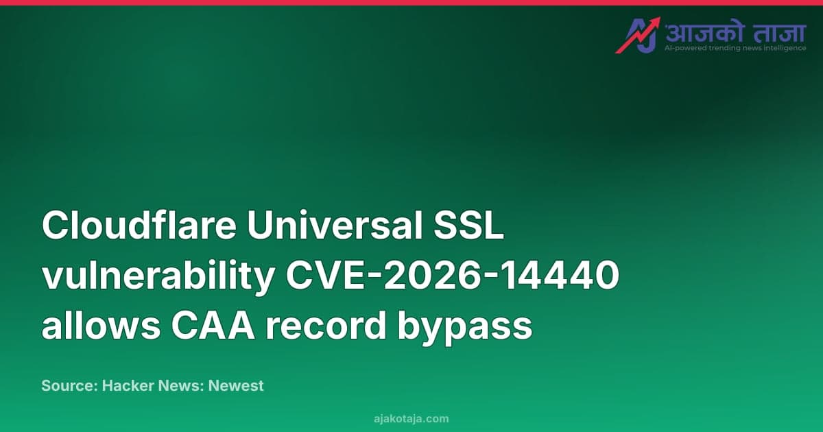 Cloudflare Universal SSL vulnerability CVE-2026-14440 allows CAA record bypass