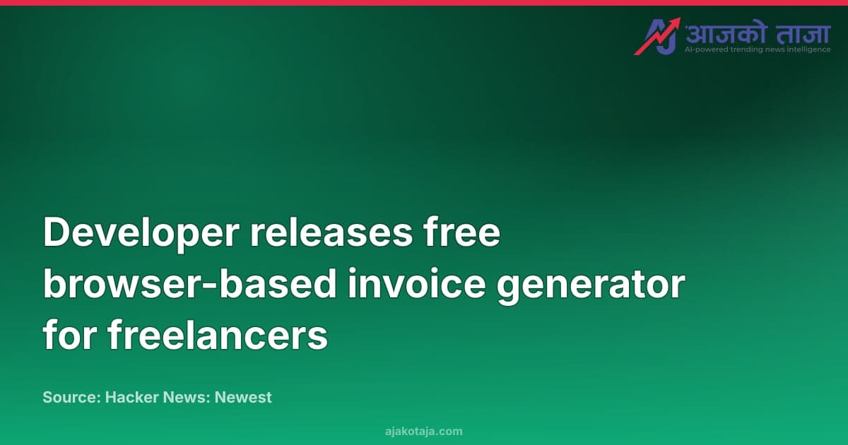 Developer releases free browser-based invoice generator for freelancers