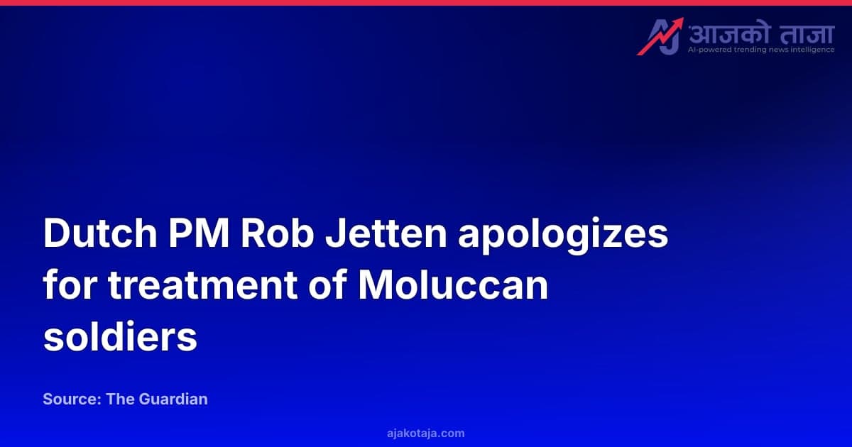 Dutch PM Rob Jetten apologizes for treatment of Moluccan soldiers