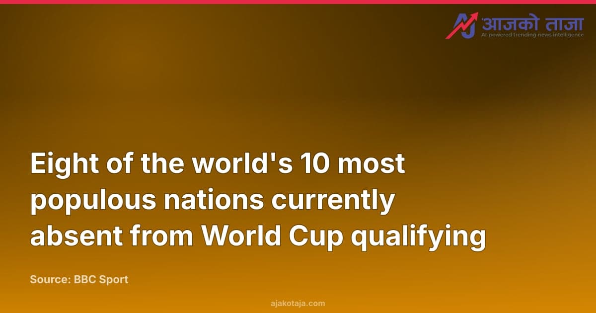 Eight of the world's 10 most populous nations currently absent from World Cup qualifying