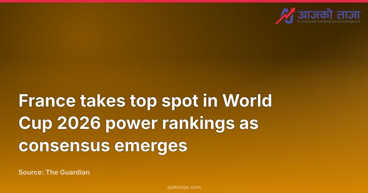 France takes top spot in World Cup 2026 power rankings as consensus emerges
