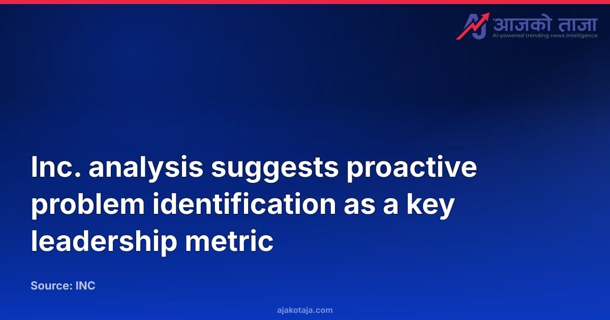 Inc. analysis suggests proactive problem identification as a key leadership metric