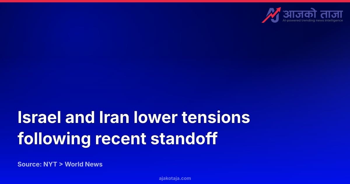 Israel and Iran lower tensions following recent standoff