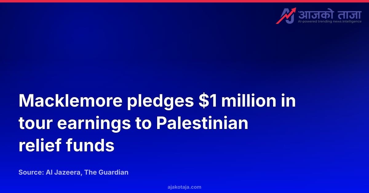 Macklemore pledges $1 million in tour earnings to Palestinian relief funds