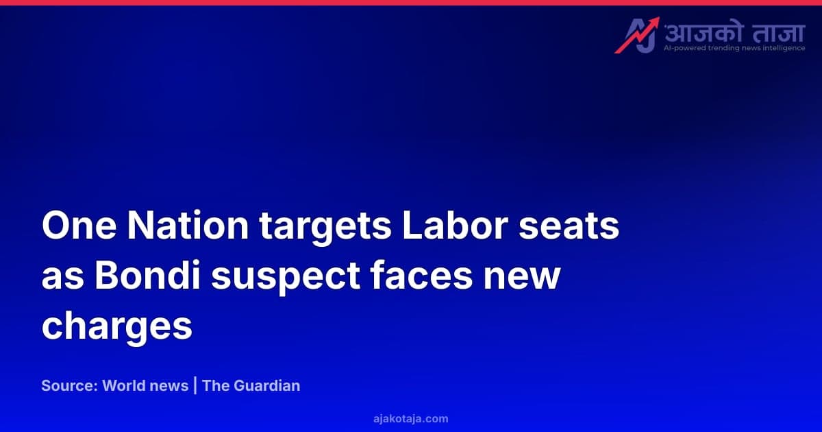 One Nation targets Labor seats as Bondi suspect faces new charges