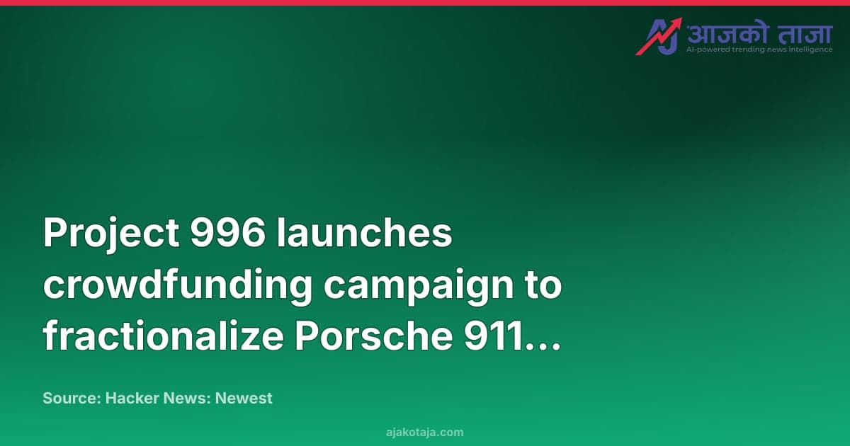 Project 996 launches crowdfunding campaign to fractionalize Porsche 911 ownership