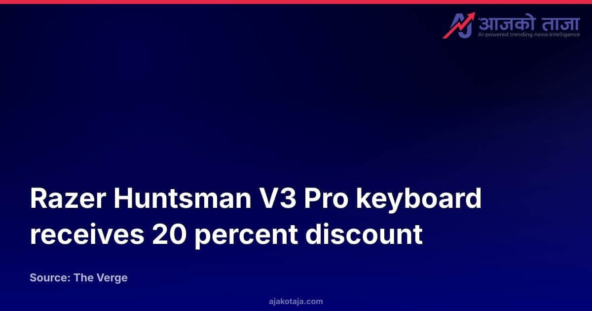Razer Huntsman V3 Pro keyboard receives 20 percent discount