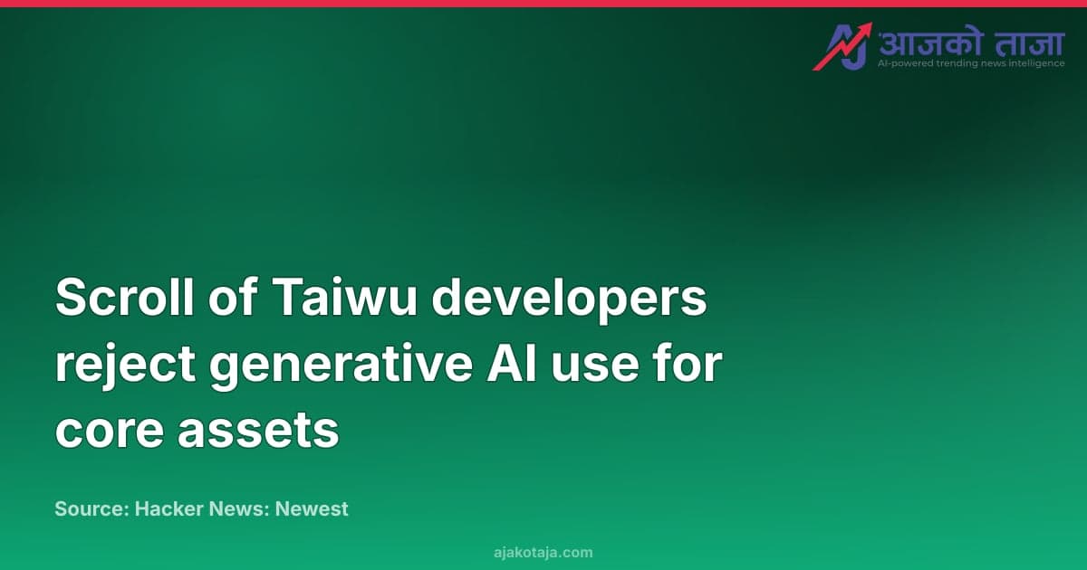 Scroll of Taiwu developers reject generative AI use for core assets