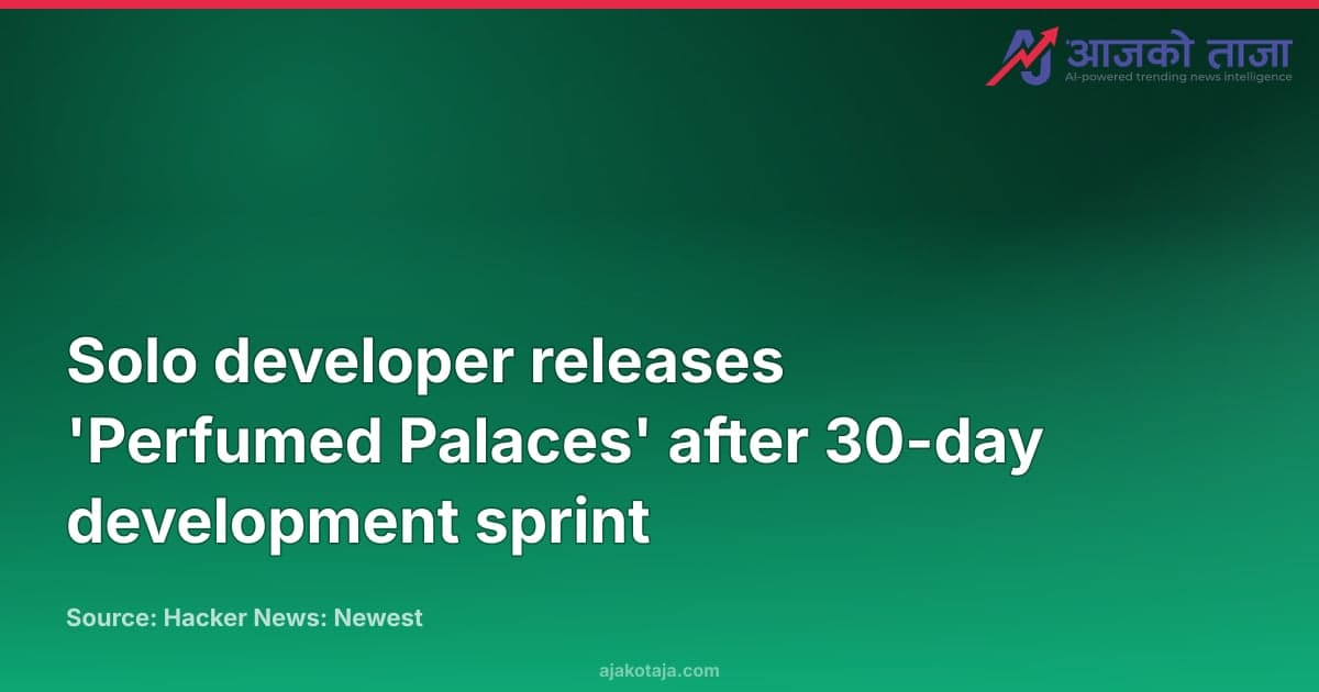 Solo developer releases 'Perfumed Palaces' after 30-day development sprint