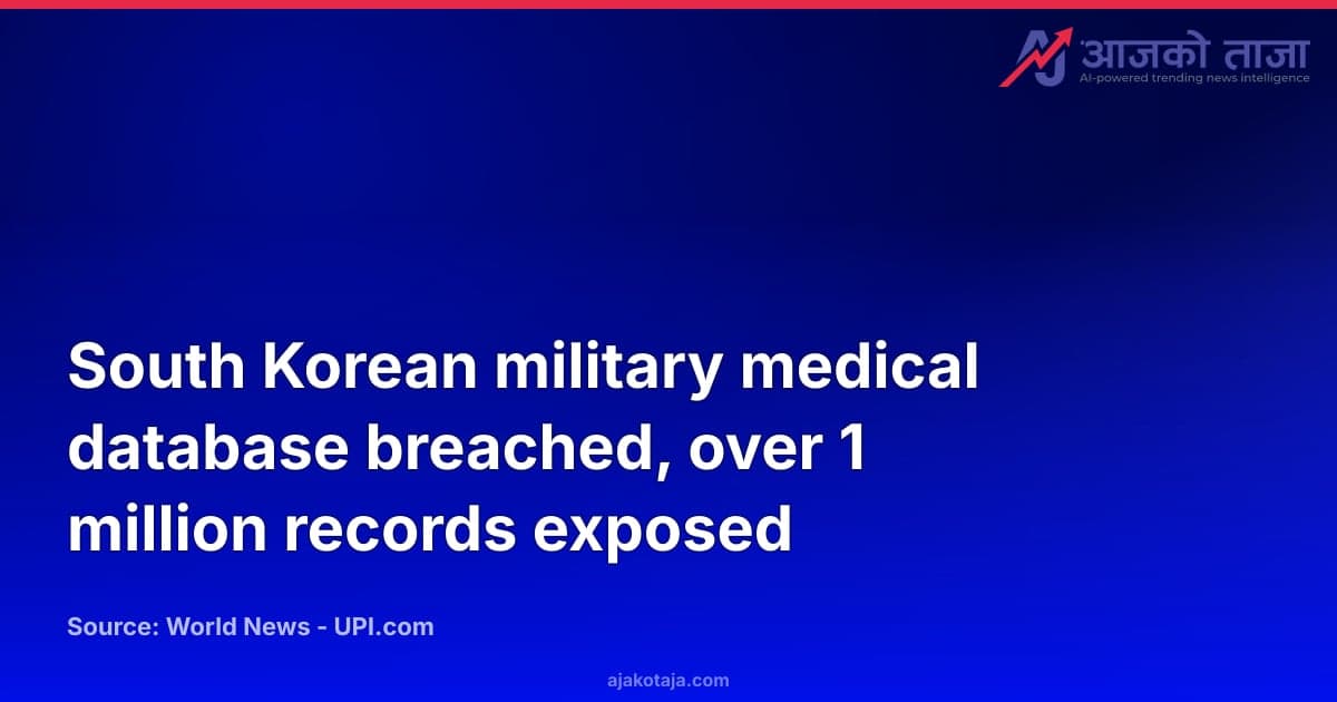 South Korean military medical database breached, over 1 million records exposed