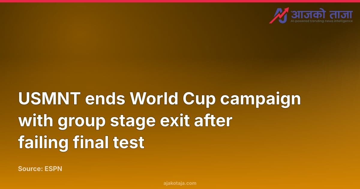 USMNT ends World Cup campaign with group stage exit after failing final test